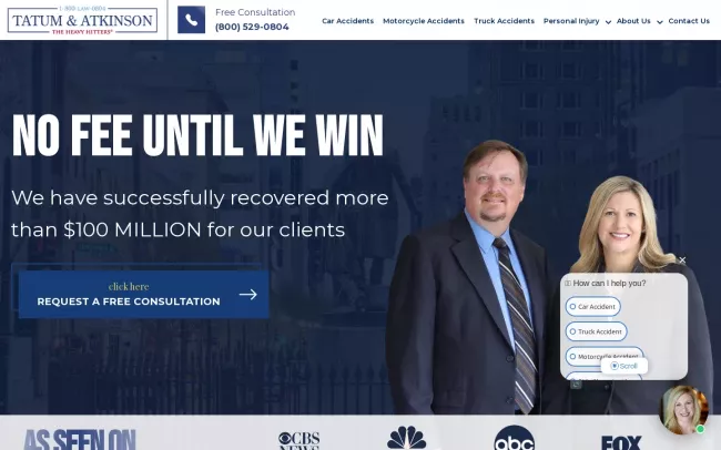 Screenshot of the Tatum & Atkinson, PLLC Website