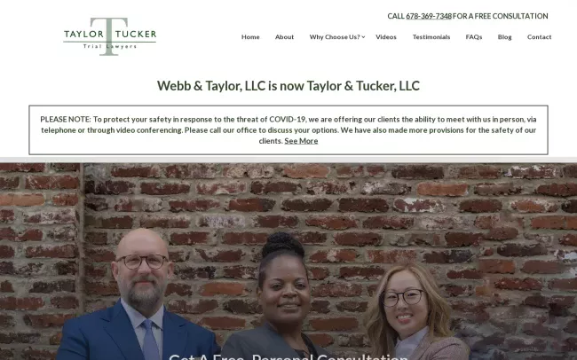 Screenshot of the Taylor & Tucker, LLC Website