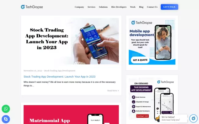 Screenshot of the TechGropse Pvt. Ltd. Blog