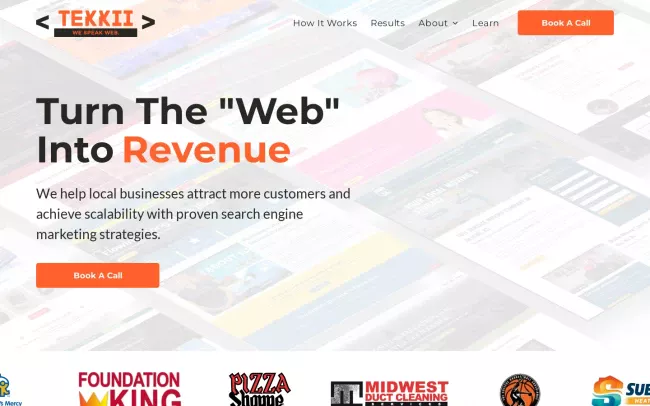 Screenshot of the Tekkii Website