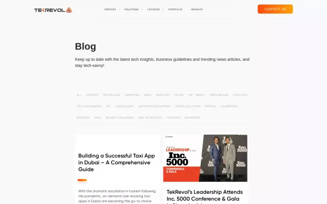 Screenshot of the Tekrevol Blog