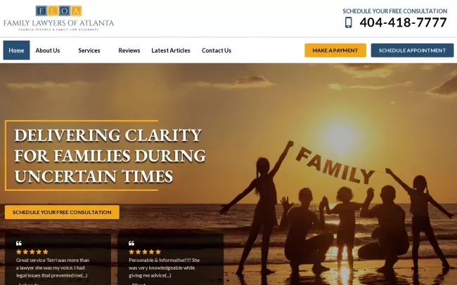 Screenshot of the Terri Herron Law Website