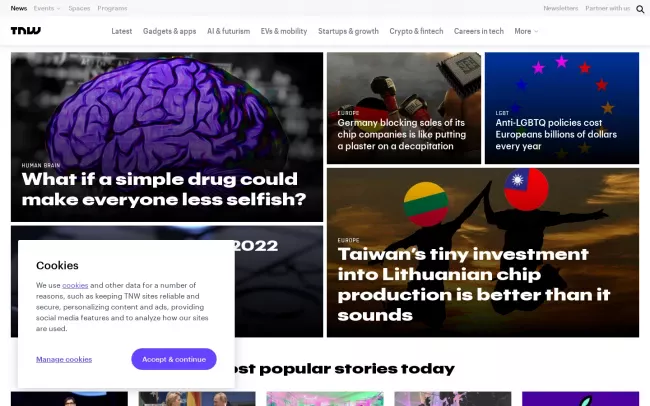 Screenshot of the TheNextWeb.com Blog