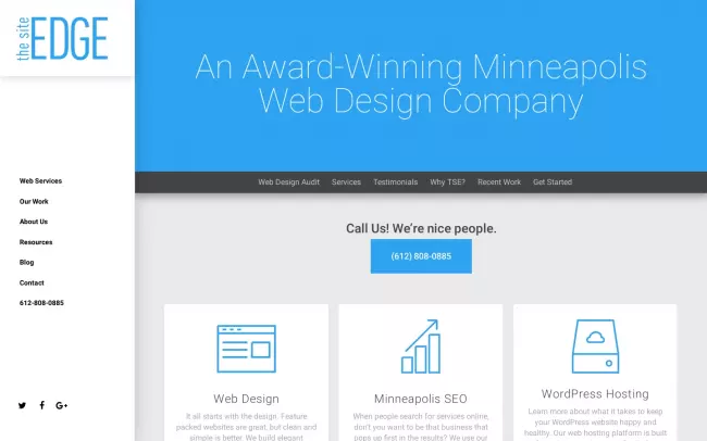 Screenshot of the TheSiteEdge SEO Website