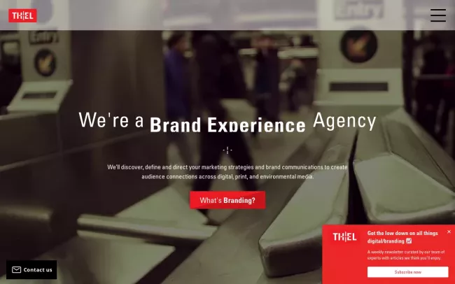 Screenshot of the THIEL Brand Design Website