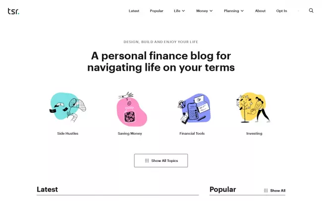 Screenshot of the Think Save Retire Blog