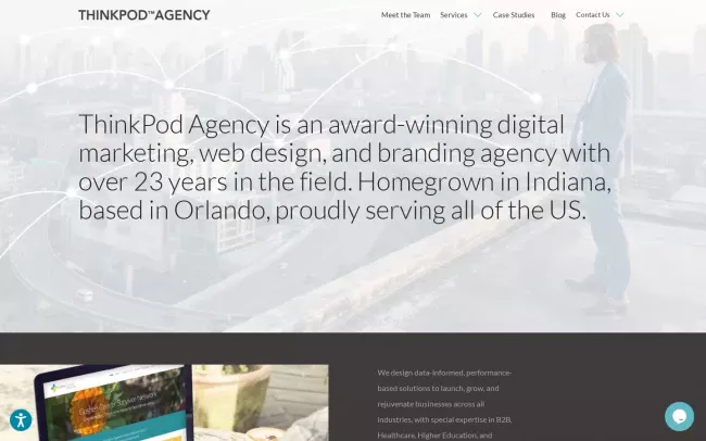Screenshot of the ThinkPod Agency Website