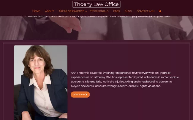 Screenshot of the Thoeny Law Office Website