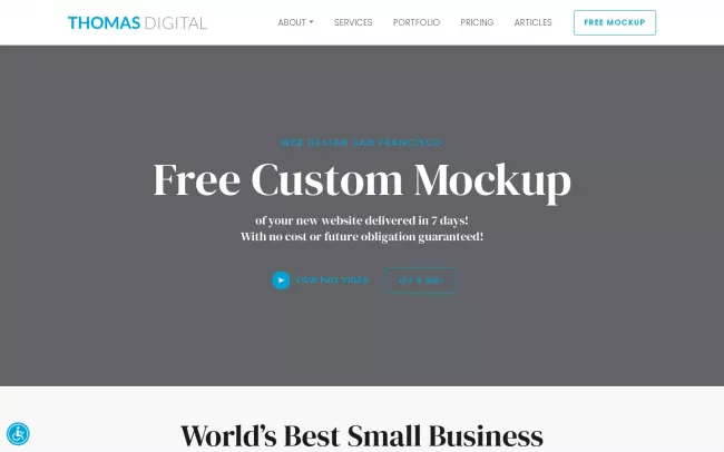 Screenshot of the Thomas Digital Web Design Website
