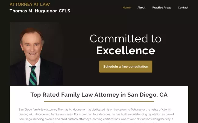 Screenshot of the Thomas M. Huguenor, CFLS Website