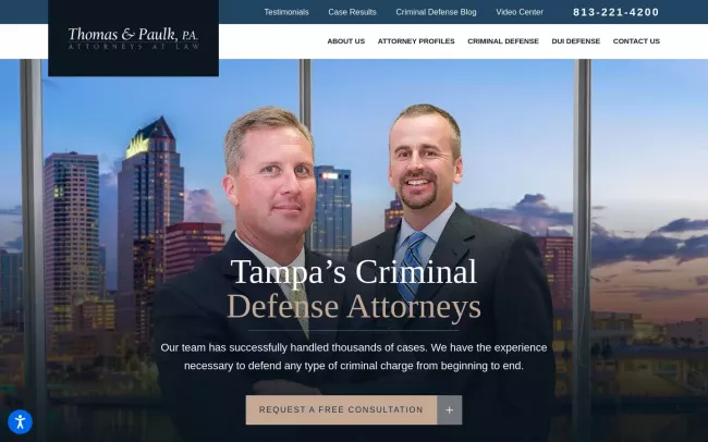 Screenshot of the Thomas & Paulk, P.A. Website
