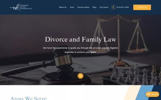 Screenshot of the Thompson Salinas Londergan, LLP Website
