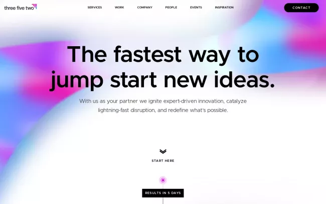 Screenshot of the Three Five Two, Inc. Website