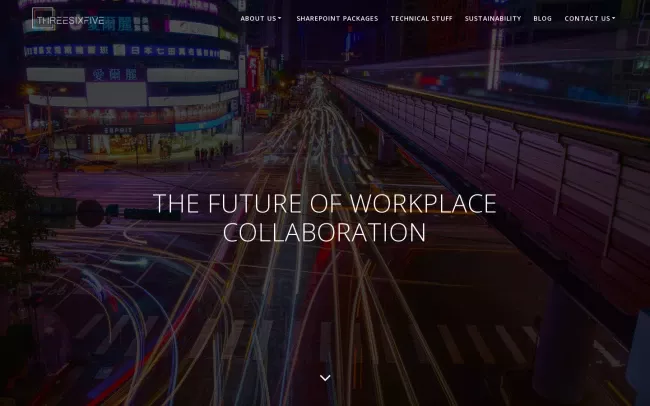Screenshot of the threesixfive DGTL - SharePoint Development Company Blog