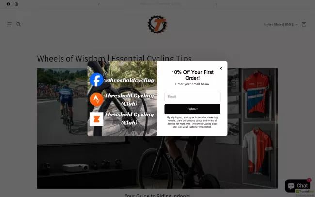 Screenshot of the Threshold Cycling Blog