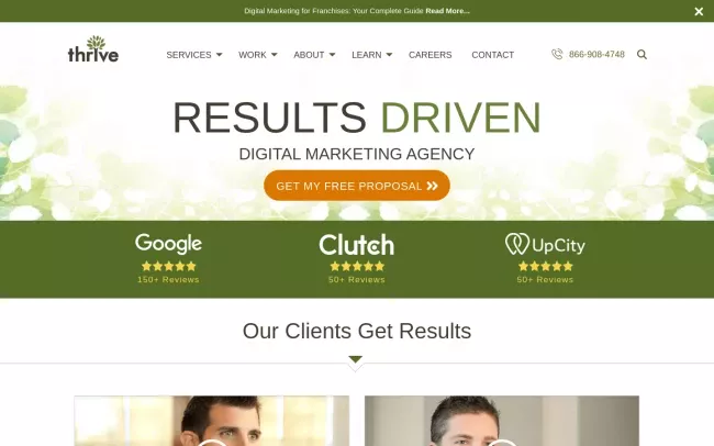 Screenshot of the Thrive Internet Marketing Agency Website