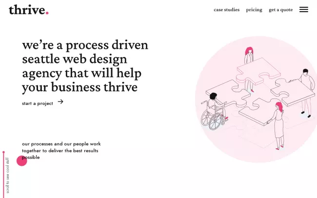 Screenshot of the Thrive Design Website