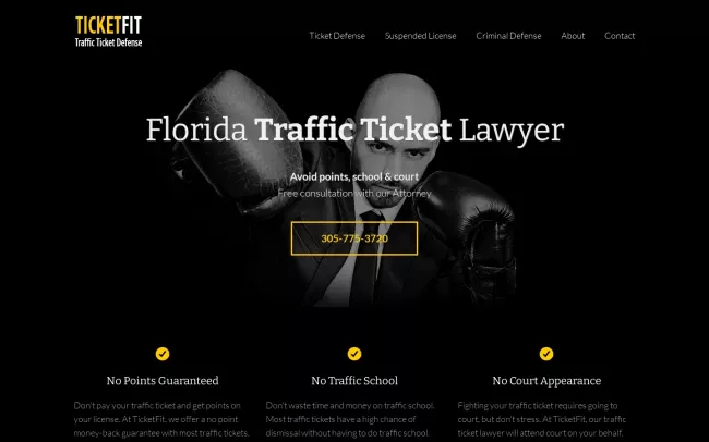 Screenshot of the TicketFit Website