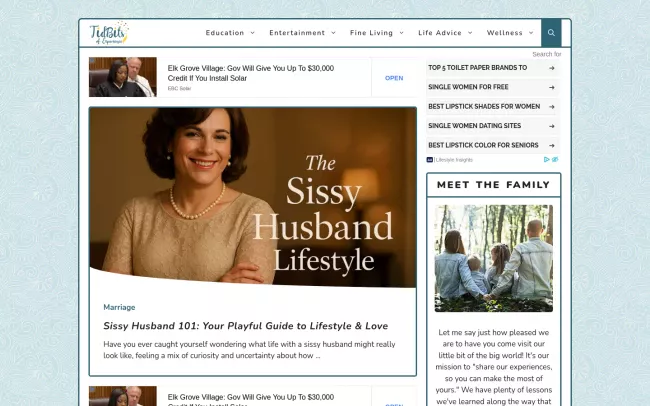 Screenshot of the Tidbits of Experience Blog