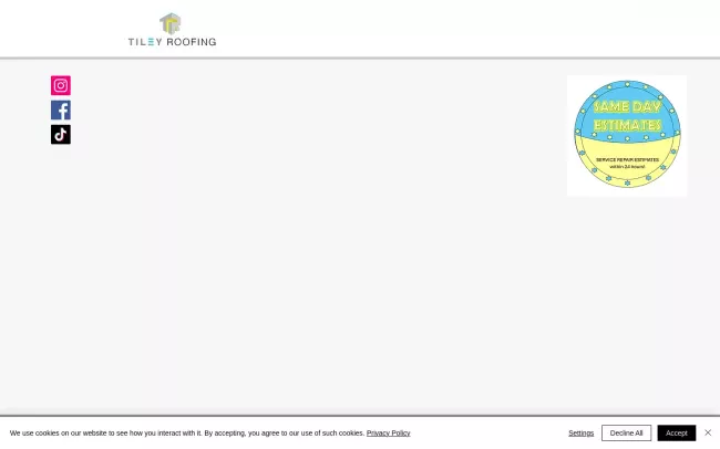 Screenshot of the Tiley Roofing Website