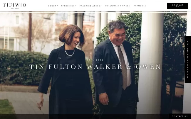 Screenshot of the Tin Fulton Walker & Owen, PLLC Website