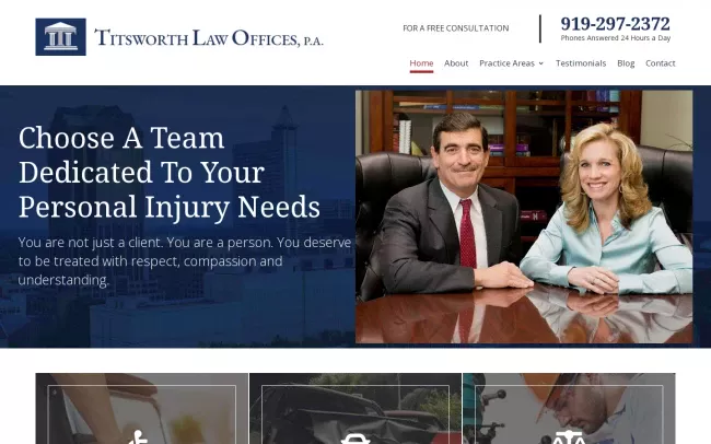 Screenshot of the Titsworth Law Offices, P.A. Website