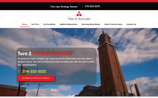 Screenshot of the Tittle & Perlmuter Website