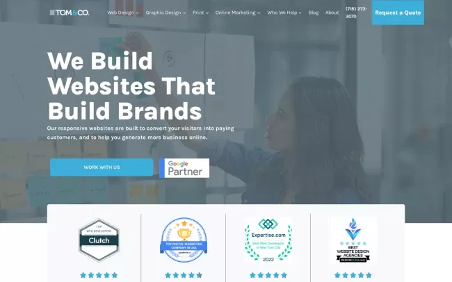 Screenshot of the Tom&Co. Website