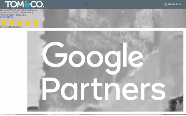 Screenshot of the Tom&Co. Website