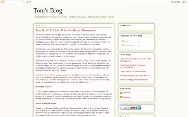  Tom's Blog