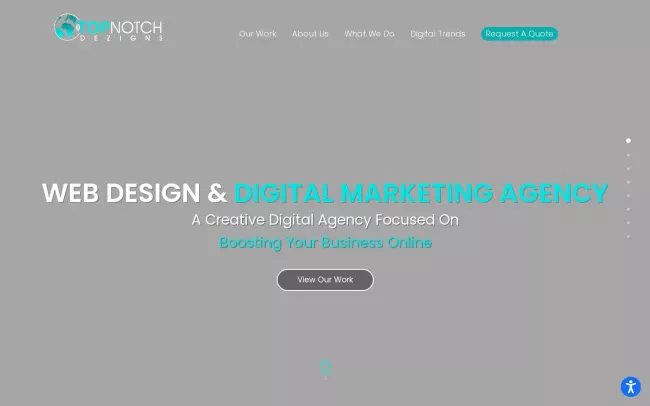 Screenshot of the Top Notch Dezigns® Website