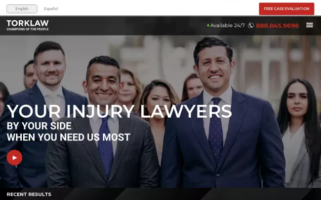 Screenshot of the TorkLaw Website