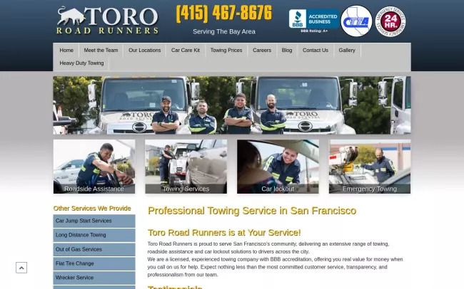 Toro Road Runners - Professional Towing Service in San Francisco