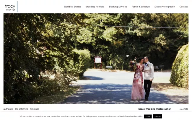 Screenshot of the Tracy Morter Photography Website