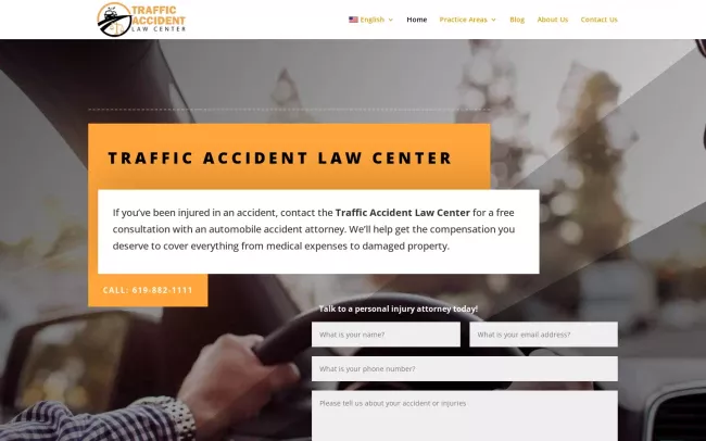 Screenshot of the Traffic Accident Law Center Website