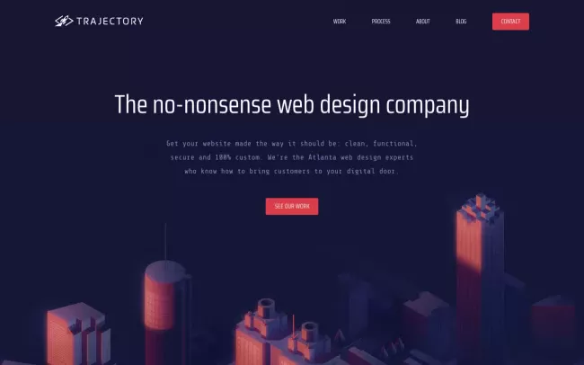 Screenshot of the Trajectory Web Design Website