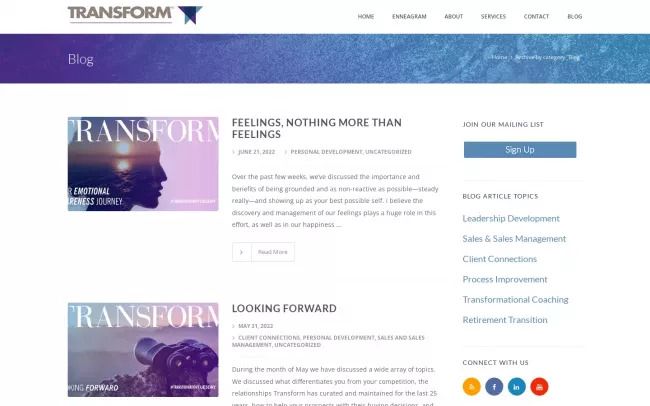 Transform, Inc.'s Monday Morning Tip