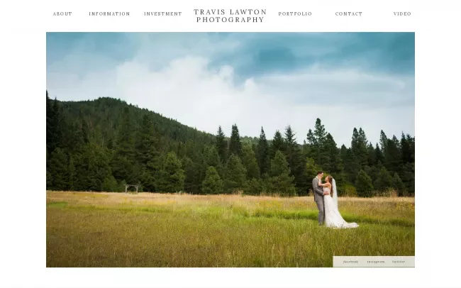 Screenshot of the Travis Lawton Photography Website