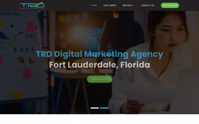 Screenshot of the TRD Digital Marketing Website