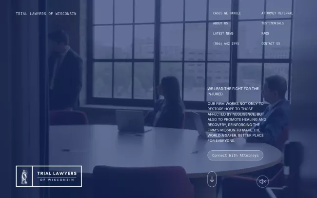 Screenshot of the Trial Lawyers of Wisconsin Website