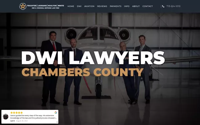 Screenshot of the Trichter, Legrand, Houlton & White Law Firm Website