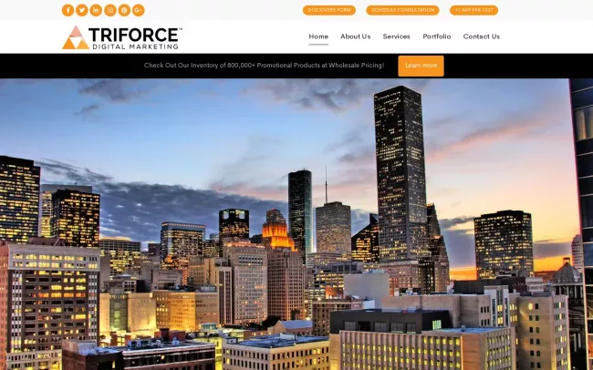 Screenshot of the Triforce Digital Marketing Website