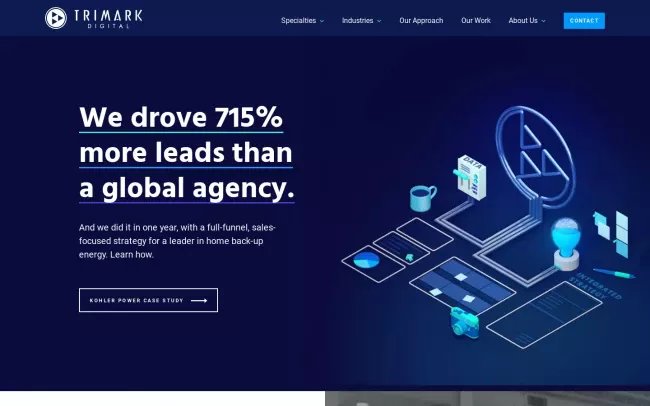 Screenshot of the TriMark Digital Website