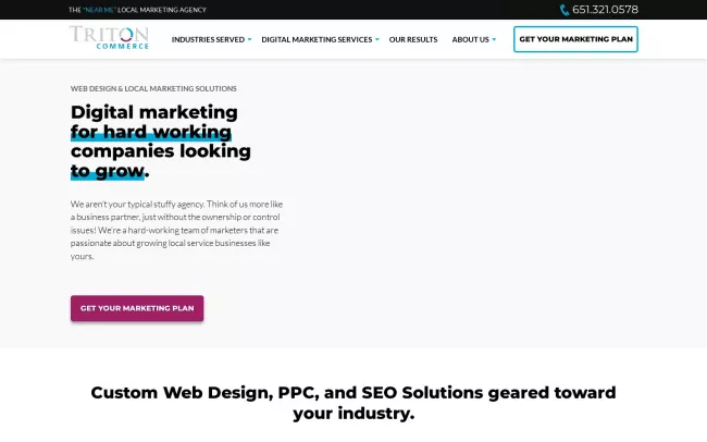 Screenshot of the Triton Commerce Website