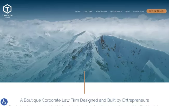 Screenshot of the Triumph Law - Washington DC Startup Lawyers, Technology and Venture Capital Website