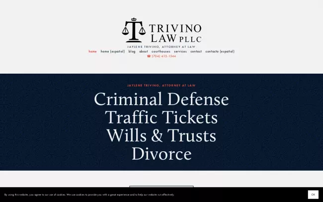 Screenshot of the Trivino Law PLLC Website