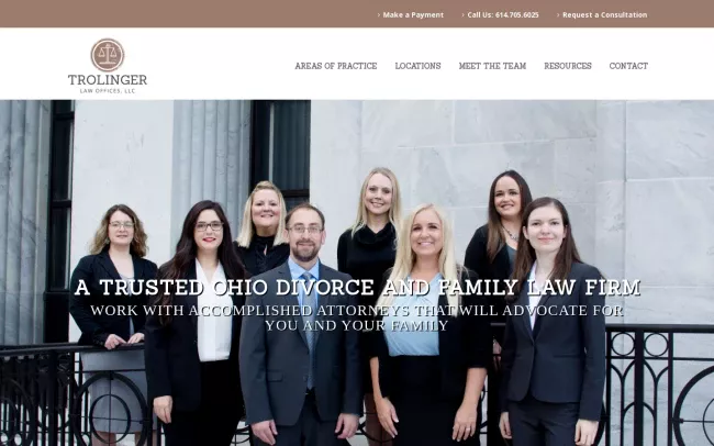 Screenshot of the Trolinger Law Offices Website