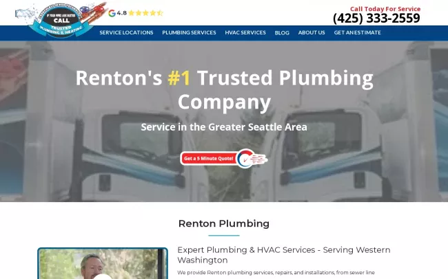 Screenshot of the Trusted Plumbing & Heating LLC Website