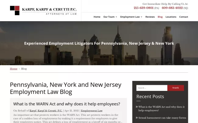 Screenshot of the Tuckner, Sipser, Weinstock & Sipser, LLP Blog