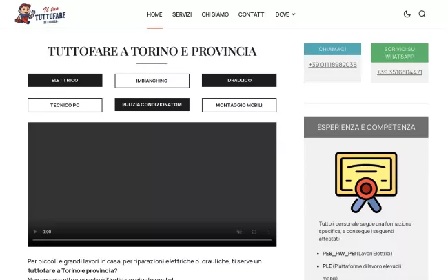Screenshot of the Lavorituttofare Website